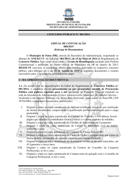 Entrega de Documentos - Prefeitura Municipal de Patos