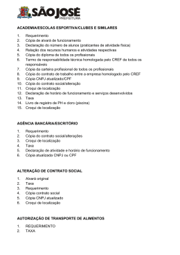 Documentos necessários para o alvará sanitário