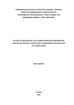 Estudo da redu&ccedil;&atilde;o de Cr(VI) usando esp&eacute;cies de macr&oacute;fitas