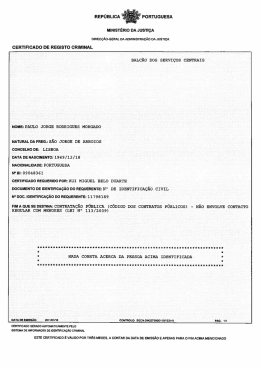 Certificado de Registo Criminal de Paulo Jorge Rodrigues