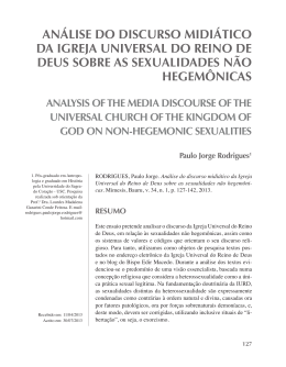 AN&Aacute;LISE DO DISCURSO MIDI&Aacute;TICO DA IGREJA