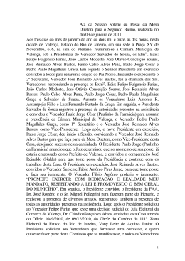 Sess&atilde;o Solene do dia 03 (Posse do 2&ordm; Bi&ecirc;nio)