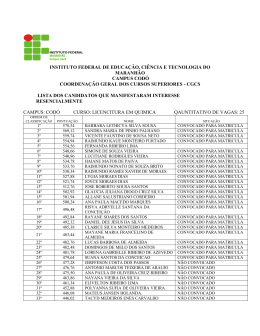 Licenciatura em Qu&iacute;mica - Campus S&atilde;o Raimundo das Mangabeiras