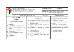 Disciplina: Matem&aacute;tica Per&iacute;odo: I Professor (a