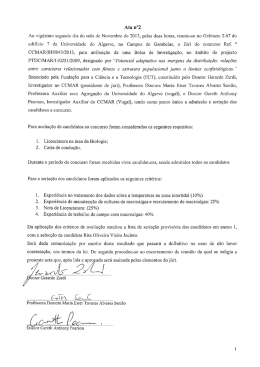 Ata nr&ordm; 2 - CCMAR - Universidade do Algarve