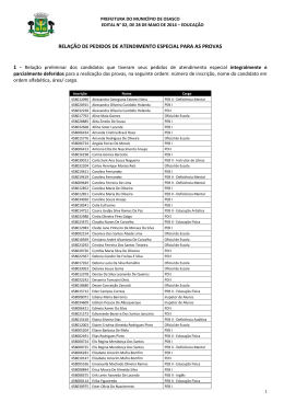 Edital preliminar de deferimento dos pedidos de