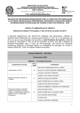 Edital IF FARROUPILHA n&ordm; 258.2013