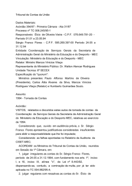 1ª Câmara - Tribunal de Contas da União