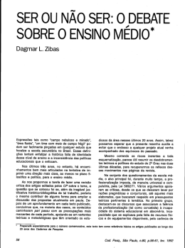 SER ou N&Atilde;o sERz opEBATE ~ soBRE o ENSINO MEDIO*