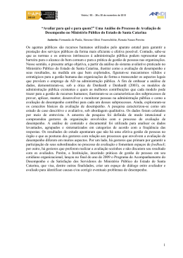 1 &ldquo;Avaliar para qu&ecirc; e para quem?&rdquo; Uma An&aacute;lise do