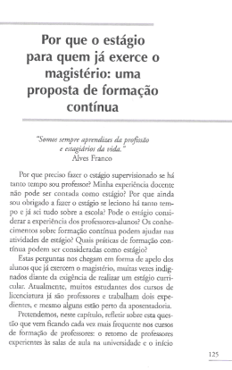 Por que o est&aacute;gio para quem j&aacute; exerce o magist&eacute;rio: uma