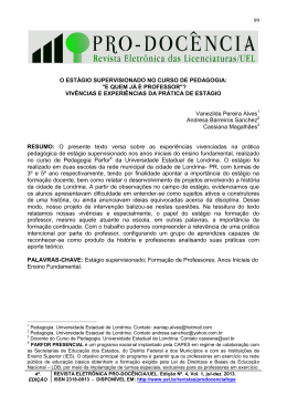 10. O Est&aacute;gio Supervisionado no Curso de Pedagogia