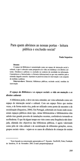 Para quem abrimos as nossas portas - leitura