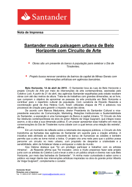 Santander muda paisagem urbana de Belo Horizonte com Circuito