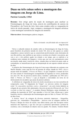 Duas ou três coisas sobre a montagem das imagens em Jorge de