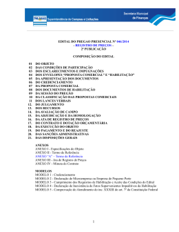 EDITAL DO PREGAO PRESENCIAL N&ordm; 046/2014