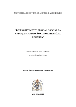 desenvolvimento pessoal e social da crian&ccedil;a: a anima&ccedil;&atilde;o como