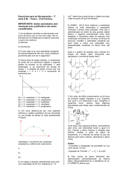 Exercícios para as Recuperação – 1ª série E