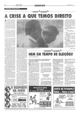 A crise a que temos direito - Gazeta dos Desportos