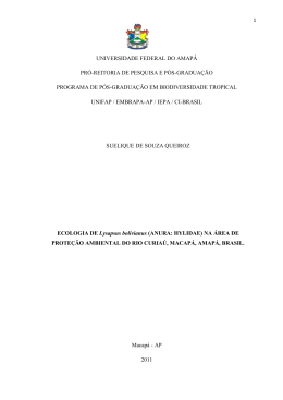 Ecologia de Lysapsus bolivianus (Anura: Hylidae)