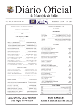 do Munic&iacute;pio de Bel&eacute;m