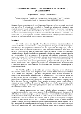 estudo de estrat&eacute;gias de controle de um ve&iacute;culo quadrirrotor
