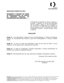 consepe 056/2001 - Universidade São Francisco