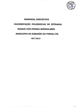 memorial descritivo pavimentação poliedricas de estradas rurais