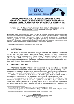 avaliação do impacto de misturas de inseticidas