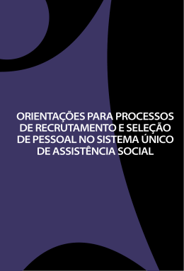 ORIENTAÇÕES PARA PROCESSOS DE RECRUTAMENTO E