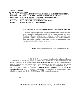 Ac&oacute;rd&atilde;o n&ordm; 132/2010 Recurso REV/CRF