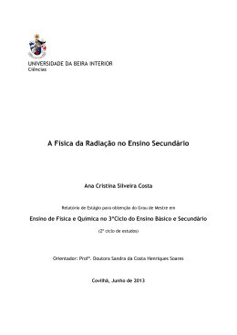 A F&iacute;sica da Radia&ccedil;&atilde;o no Ensino Secund&aacute;rio