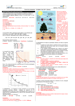 Exercícos propostos – Unidade II de 2011 (3anos)