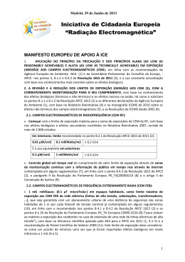 Iniciativa de Cidadania Europeia &ldquo;Radia&ccedil;&atilde;o
