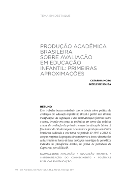 produção acadêmica brasileira sobre avaliação em educação infantil