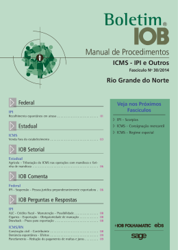 IOB - ICMS/IPI - Rio Grande do Norte - n&ordm; 30/2014
