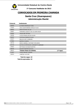 CONVOCADOS EM PRIMEIRA CHAMADA Santa Cruz (Guarapuava)
