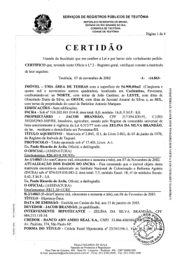 SEva&ccedil;os DE REGISTROS P&Uacute;BLlcoS DE TEuT&ocirc;NIA
