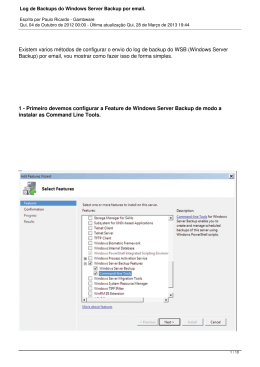Log de Backups do Windows Server Backup por email.