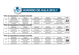 Redes de Computadores 1º semestre Turma N01 Sala Redes de