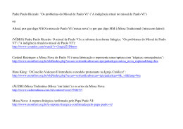 Padre Paulo Ricardo: "Os problemas do Missal de Paulo VI"