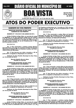 dom n&ordm; 3698.indd - Prefeitura Municipal de Boa Vista