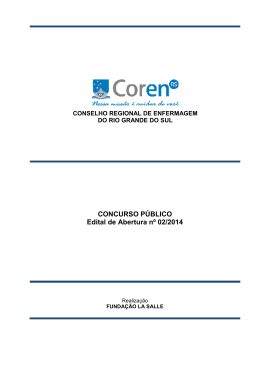 Edital de Abertura Concurso P&uacute;blico CORENRS 02