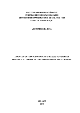 PREFEITURA MUNICIPAL DE S&Atilde;O JOS&Eacute; FUNDA&Ccedil;&Atilde;O