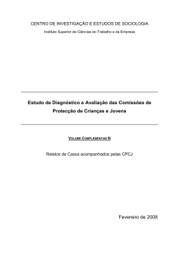 CIES-ISCTE- Avaliação CPCJ-Volume Complementar III