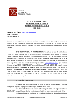 Edital de Licitação - Conselho Nacional do Ministério Público