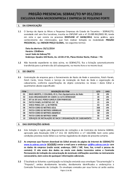 PREGÃO 051 2014 - AQUISIÇÃO DE RECKS DE REDE E
