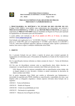 Edital de Abertura - Procuradoria da Rep&uacute;blica no RS