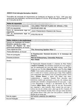 ANEXO Ill da Instru&ccedil;&atilde;o Normativa 105/2012 Formul&aacute;rio