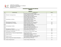 LOCAIS DE APLICA&Ccedil;&Atilde;O DAS PROVAS PR&Eacute;DIO I DIREITO N&ordm;
